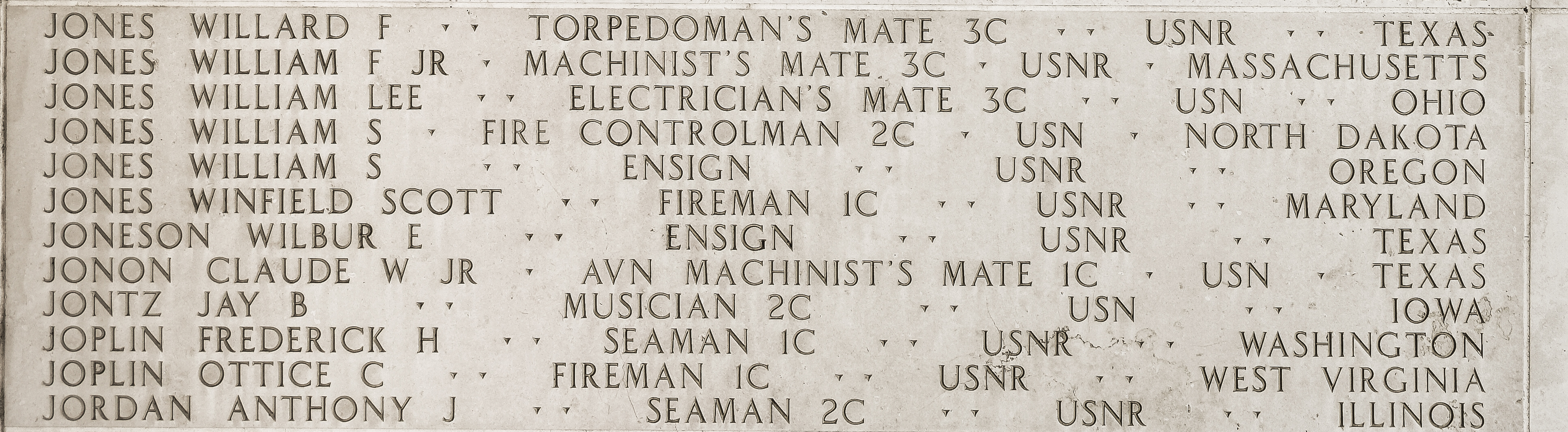 Frederick H. Joplin, Seaman First Class